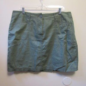 Faded Glory Olive Green Cotton Skirt
